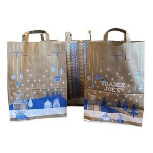 Trader Joe’s Paper Bag Holiday Limited 2024 Set of 3 Crafts Wrap Ships FAST!